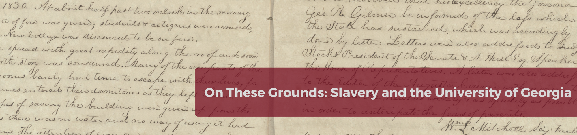 On These Grounds: Slavery and the University of Georgia